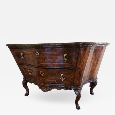 A Rare Veronese 18th Century Shaped Olive Wood Commode